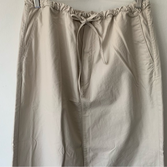 NWT Helsa Workwear Drawcord Maxi Skirt Ecru Revolve Cotton Beige Drawstring - Picture 7 of 11